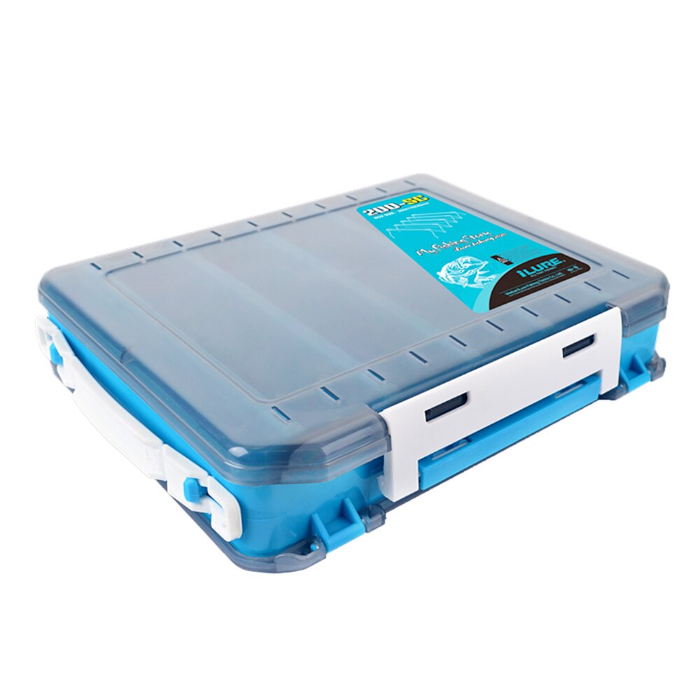 Double Sided Fishing Box Fishing Accessories Lures Hooks Storage Box Fishing Tackle Organizer Box: Blue S