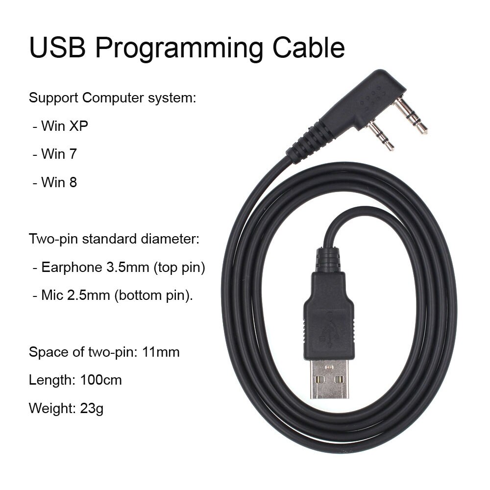 Original de Baofeng de programación por Cable USB para Baofeng walkie Talkie DMR DM-5R más DM-X DM-1701 DM-1801 DM-1702 DM-1802 DMR