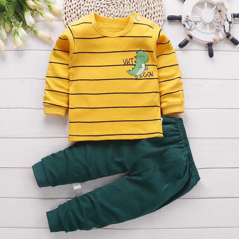 Kids Baby Unisex Underwear Outfits Children Cute Pajamas Suits Children Sleeping Clothing Cotton Toddler Sleepwear: P21
