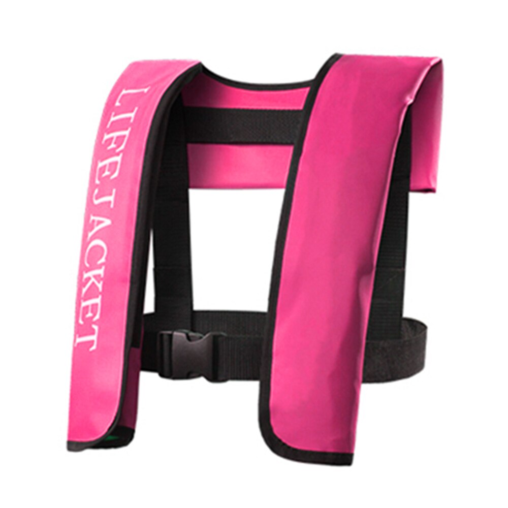 Chaleco salvavidas inflable Manual para adultos, deportes acuáticos, natación, pesca, supervivencia: rose red