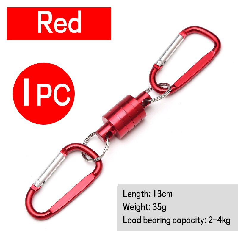 WIFREO – filet magnétique de pêche à la mouche, boucle magnétique, lanière à dégagement rapide, connecteur de terre, mousqueton, outil de pêche en plein air: 1pc B RED