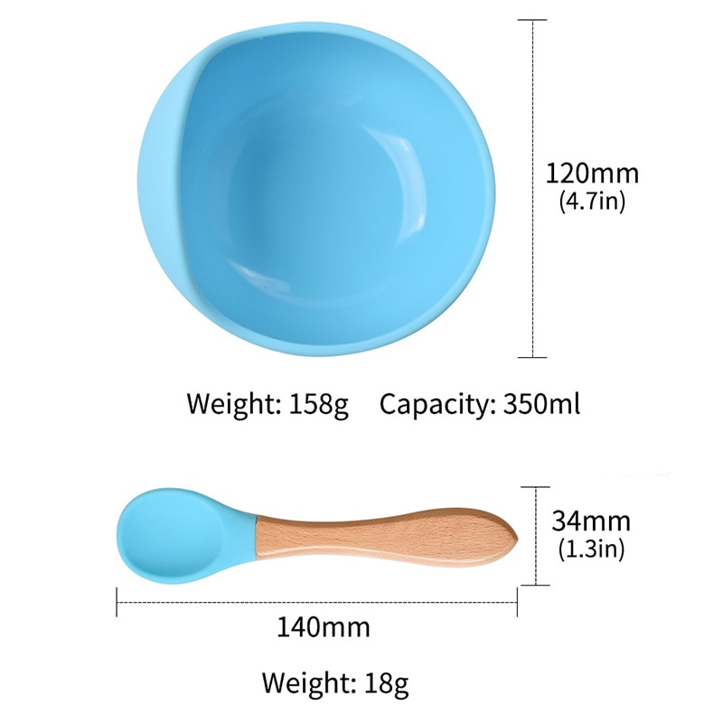 Juego de cuencos de silicona para bebé, juego de platos y cucharas sin BPA, vajilla para niños, plato de alimentación de succión antideslizante, platos de cena para niños, 4 unids/set