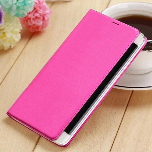Lederen Portemonnee Flip Cover Batterij Behuizing Case Bescherm Skin Shell Met Kaarthouder Holster Voor Samsung Galaxy Note Edge N9150: Rose
