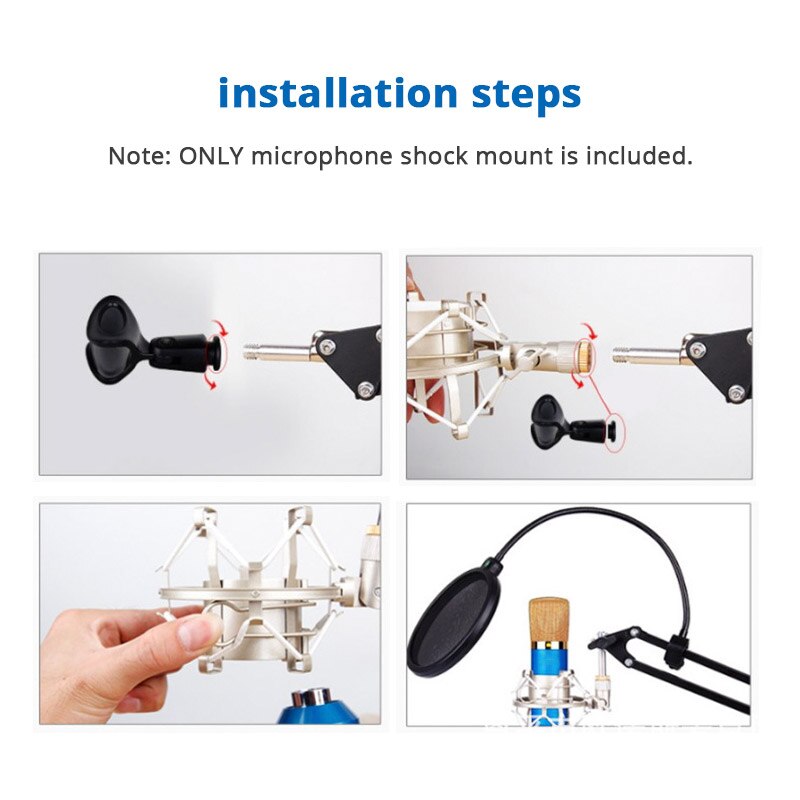 Metal Microphone Shock Mount Studio Karaoke Condenser Microfone Mikrofon Holder Shockproof Mic Stand bm 800 Microphone Stand