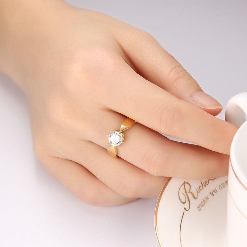 Meaeguet Dames Griffenzetting Cz Engagement Rings Wedding Bands Voor Vrouwen Goud Kleur