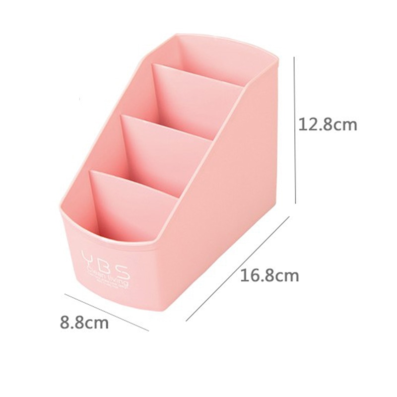 Multi-Cell Desktop Storage Box Large-capacity Office Organizer Tube Four-layer Container Case Blue Purple Pink Beige Makeup Box