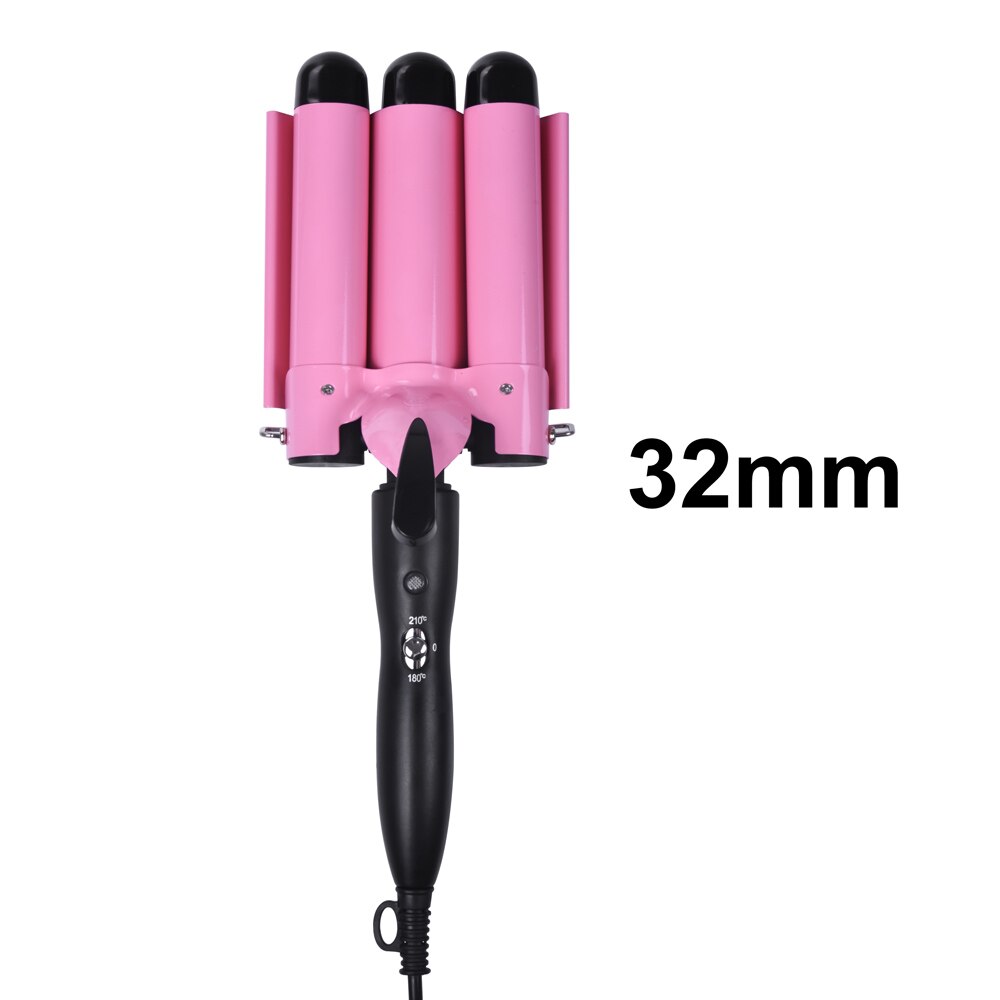 Professionele Haar Krultang Keramische Triple Vat Haar Krultang Strijkijzers Haar Wave Waver Styling Tools Haar Styler Wand: 32mm