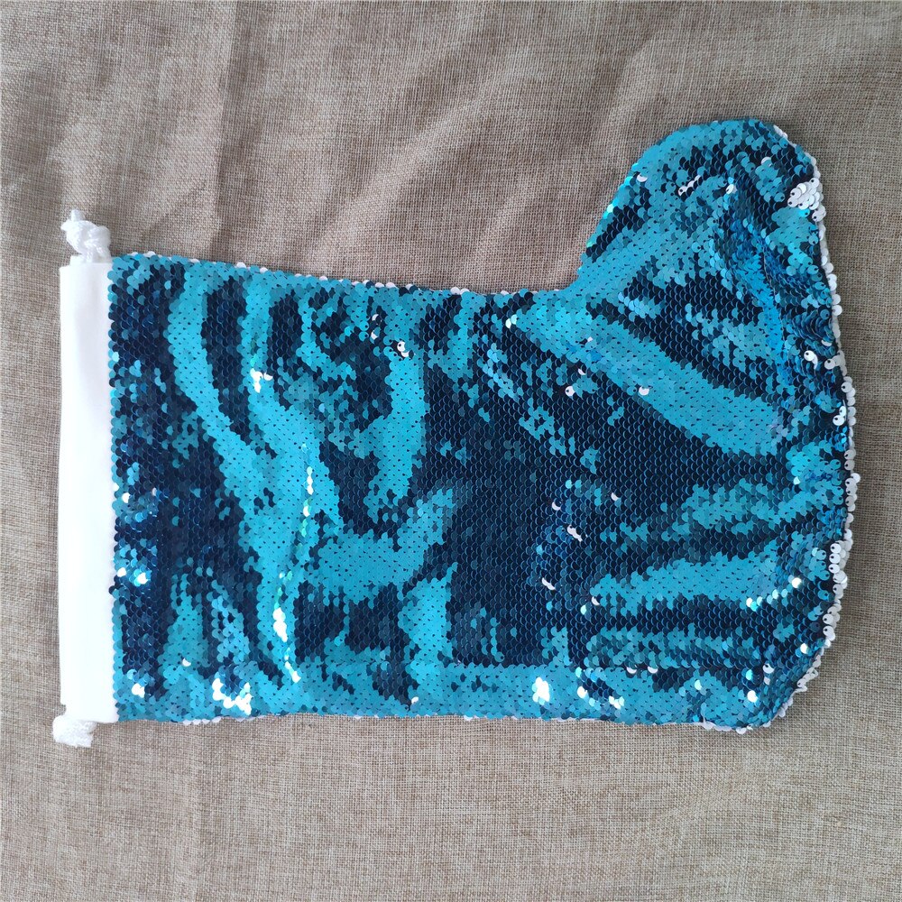 Impressão de transferência térmica mágica lantejoulas meias de natal diy personalizado em branco suprimentos tamanho por atacado: 42*26cm: blue