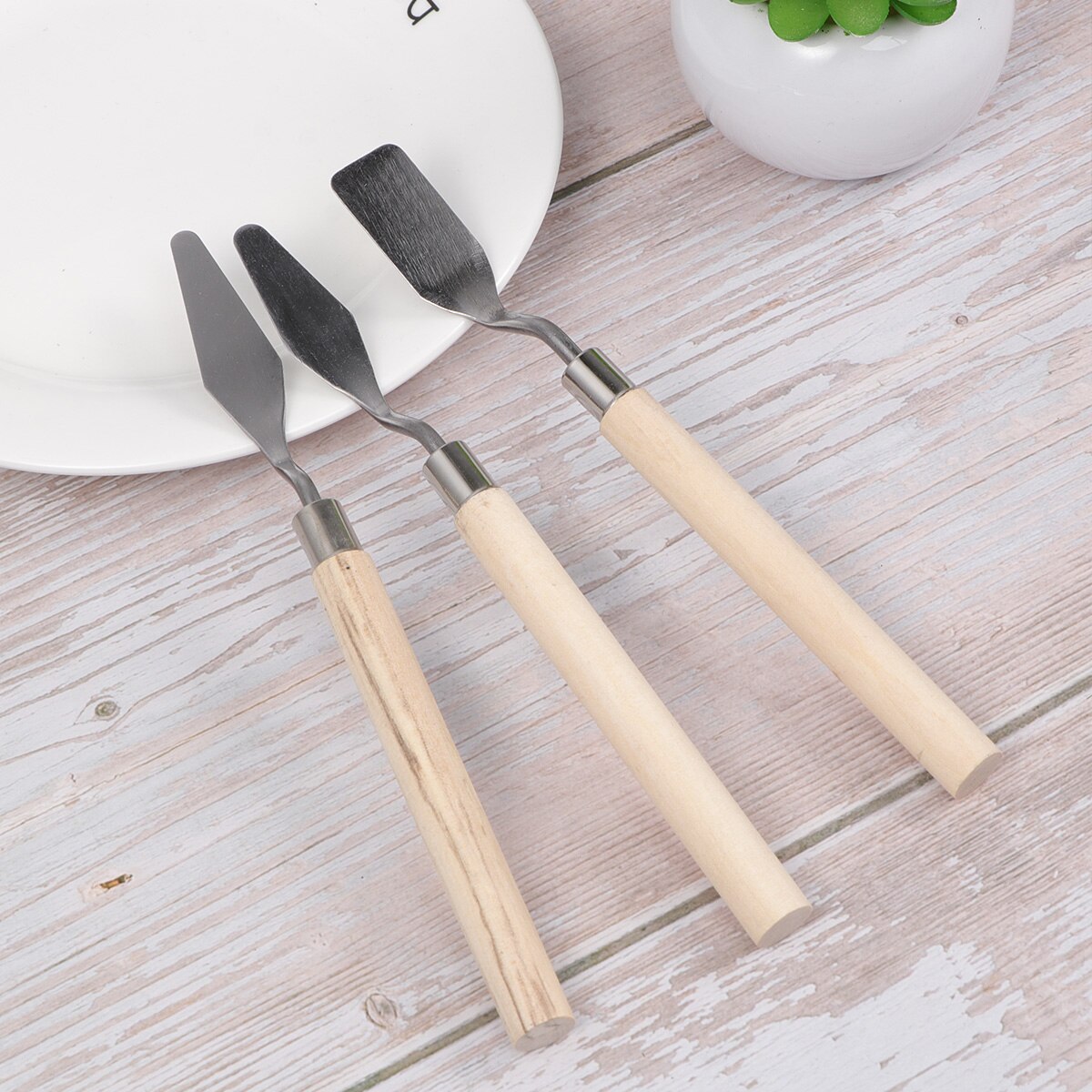3 pcs Gouache Pigment Mixing Tool Scraper Acrylic Oil Painting Shovel Tool Texture Tool Pick Tip Head Round Head Flat Head Art