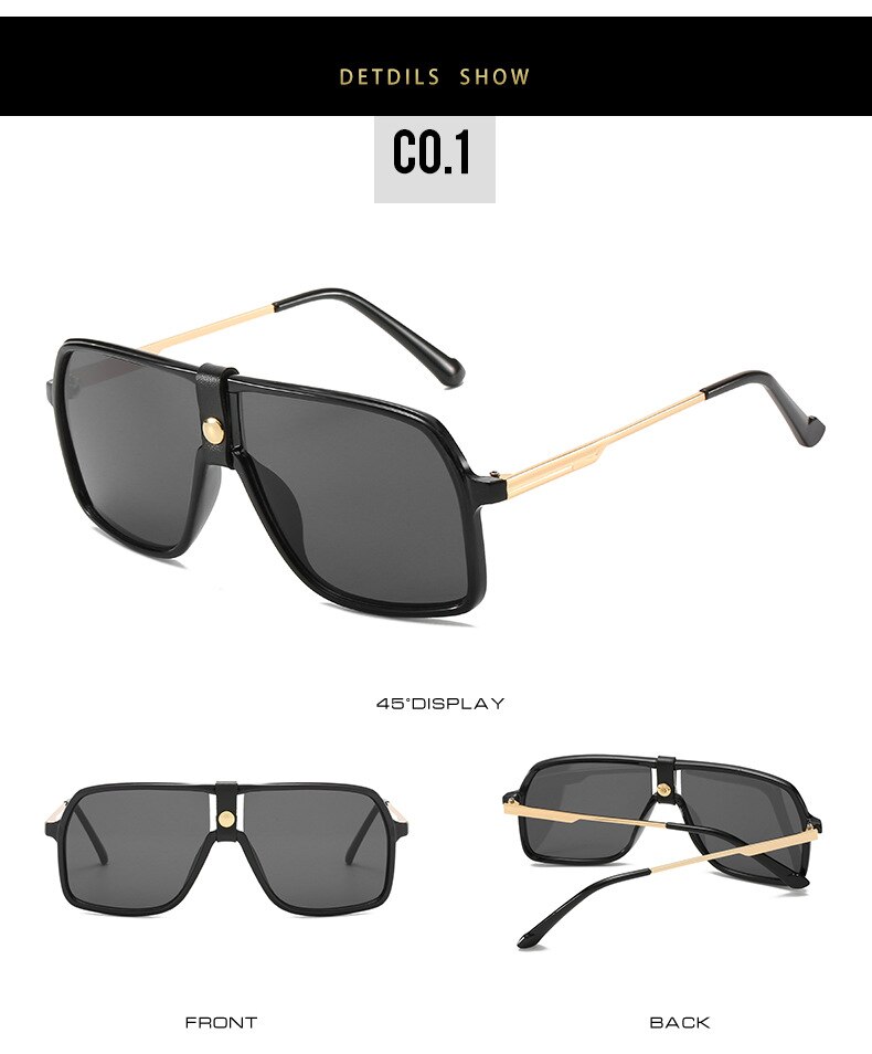 Stijl zonnebril heren en dames boxbrillen veelzijdige grote monturen uv-bestendige zonnebril dames