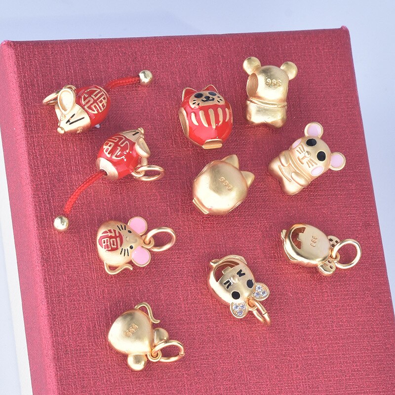 Alte kupfer überzug gold alten ratte glück tiere schmuck halskette armband zubehör