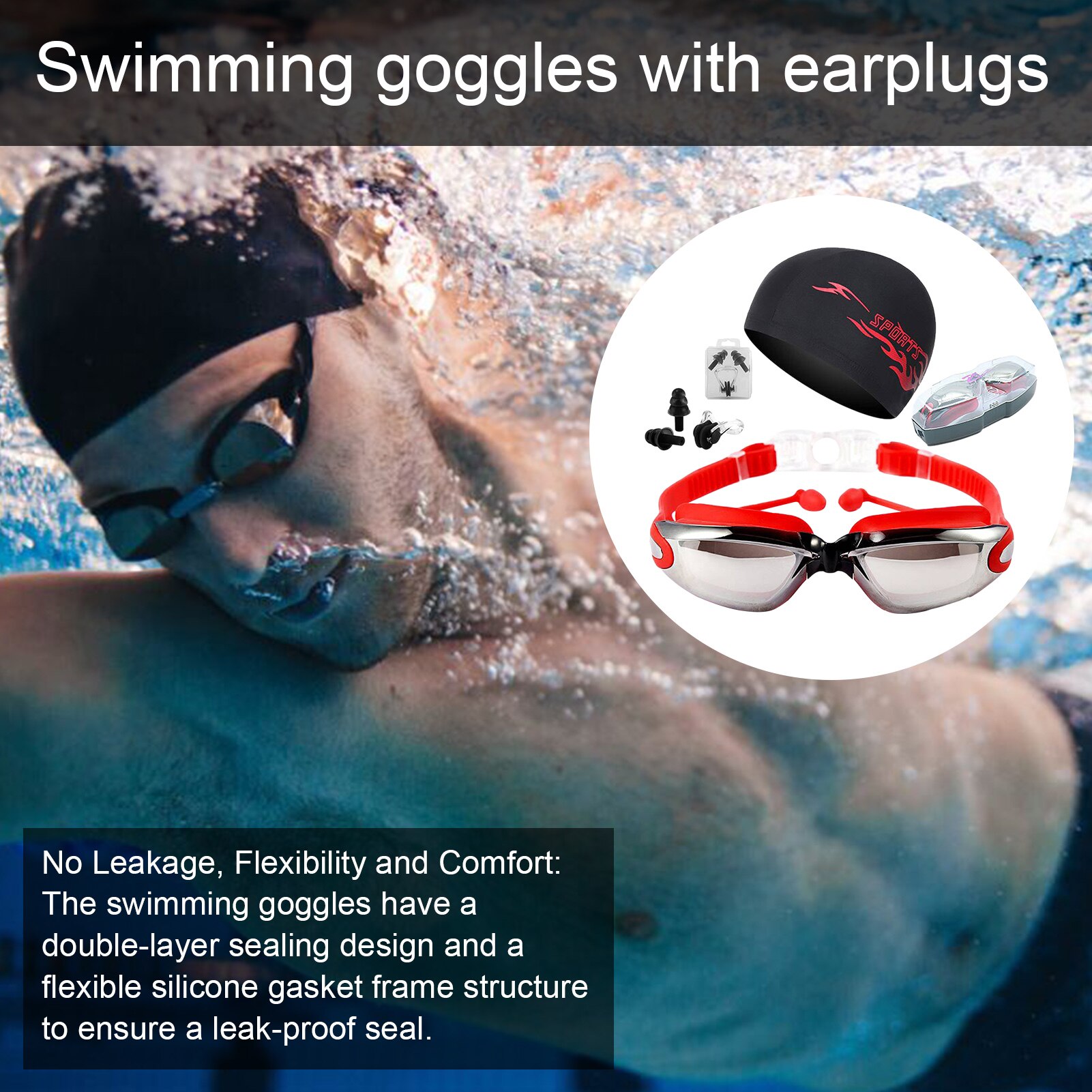 Swimming Goggles Men Women Prescription Optical Swim Swimming Goggles Set Waterproof Water Anti-fog Glasses