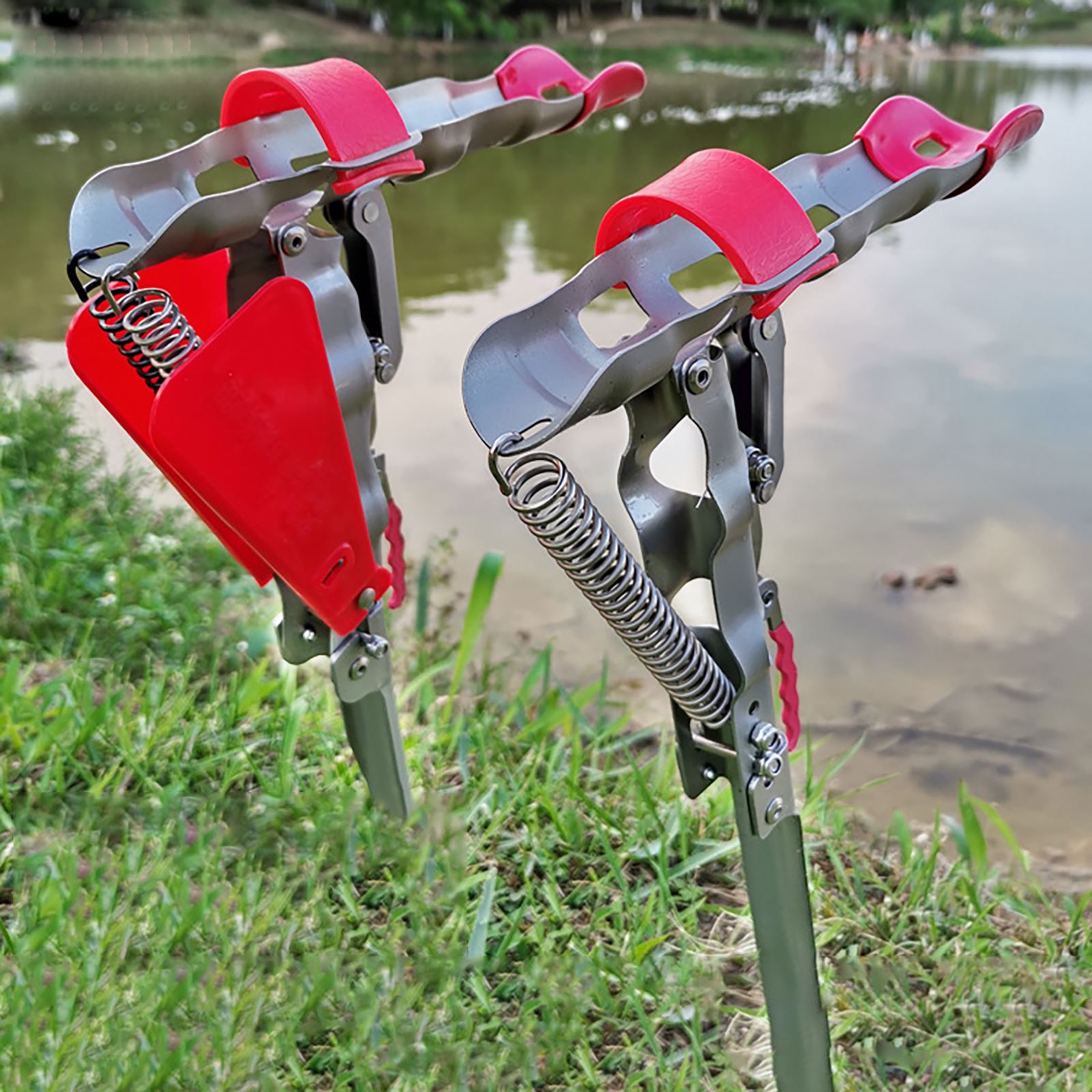 Automatic Spring Fishing Rod Holder Fish Rod Bracket Fish Pole Rack Stainless Steel Rod Stand for Shore Fishing