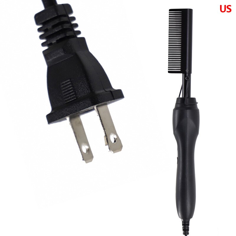 2 In1 Peigne Lisseur Électrique Cheveux Lisseur Cheveux Bigoudi Sec Humide Utiliser Fers à Cheveux Chaude Chauffage Peigne Pour Cheveux AU/UE/US/UK: 4
