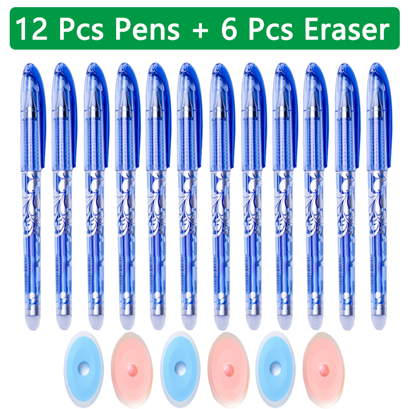 100 unids/set Kawaii recarga borrable bolígrafos borrables bolígrafo de Gel boceto escritura papelería para cuaderno útiles escolares lindo lápiz para niños