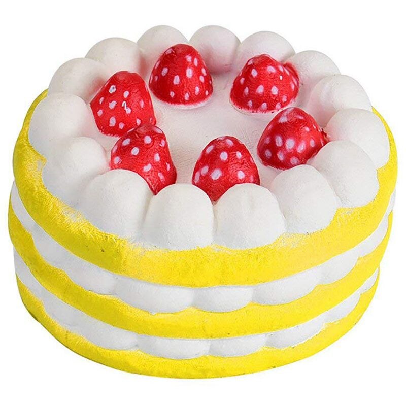 Squishies Kawaii Strawberry Cake Toys Anti-Stress Toys Slowly Rise Pressure Relieve Children Adult Toys (Yellow): Default Title
