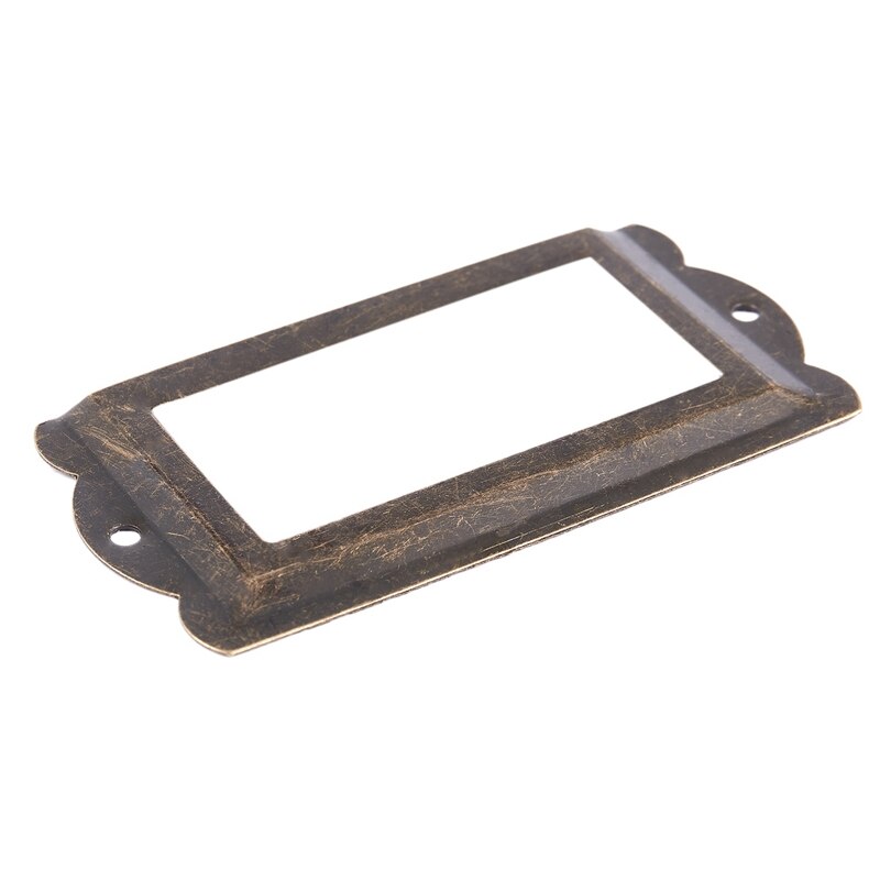 Porta etichette per etichette per cassetti per ufficio 85mm x 42mm 4 pezzi tono bronzo