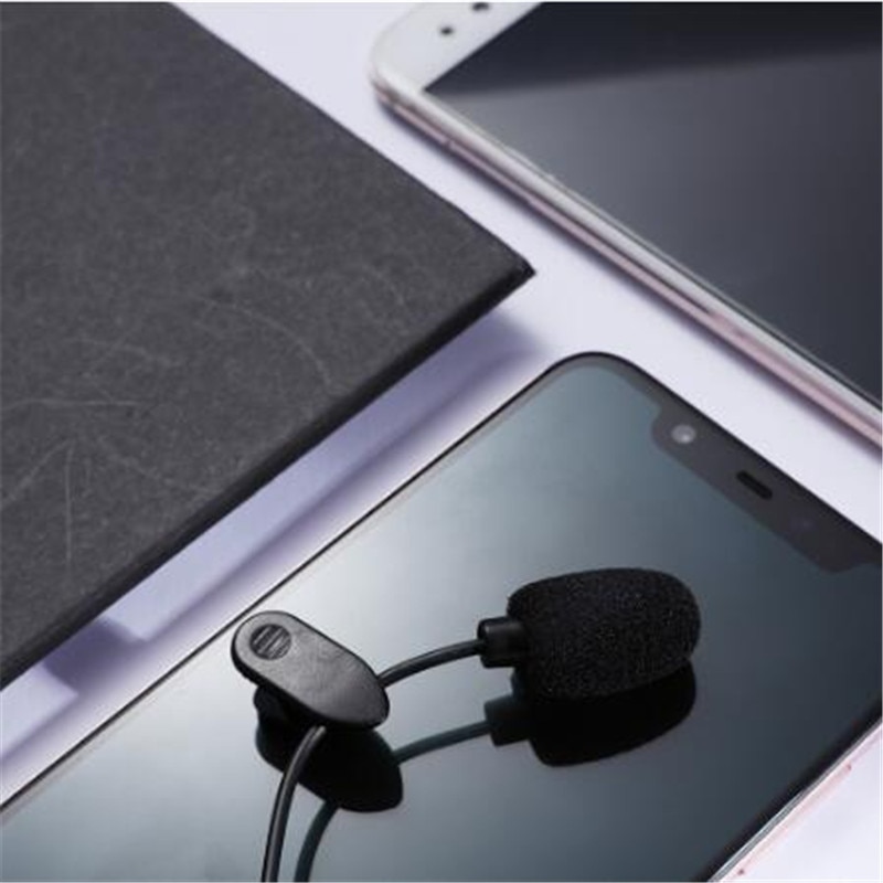 Zwart 3.5mm Mini Studio Speech Mic Microfoon Clip Op Revers voor PC Notebook 1.5M