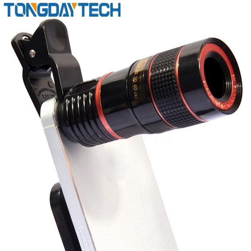 Tongdaytech Universele 8X Zoom Optische Phone Telescoop Draagbare Mobiele Telefoon Tele Camera Lens Voor Iphone X 8 7 Samsung