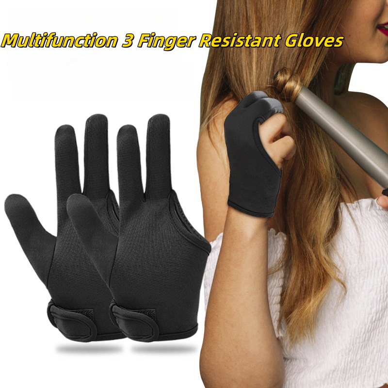 3-vinger hittebestendige handschoenen wanten bescherming handschoenen curling wand handschoen herbruikbare warmte geat handschoenen kapper haar styling tools