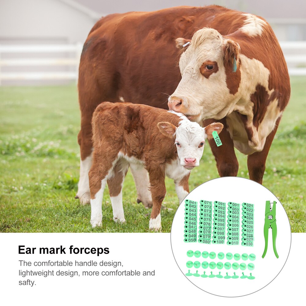 103Pcs Number Ear Tag Livestock Ear Tag Animal Ear Tag Pin Ear Tag Plier