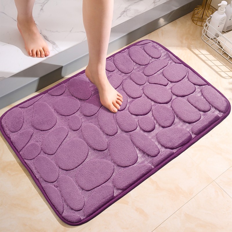 Large Bathroom Mat Soft Absorbent Pebble Foot Mat Anti Slip Bath Mat Bedroom Balcony Carpet Entrance Floor Mat Long Kitchen Mat