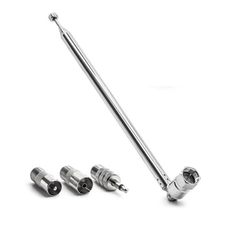 Rod Antenna 3.5mm Adapter FM Radio Antenna Replacement Telescopic Screw F Type Male Plug Connector AV Stereo Receiver Amplifier: Default Title