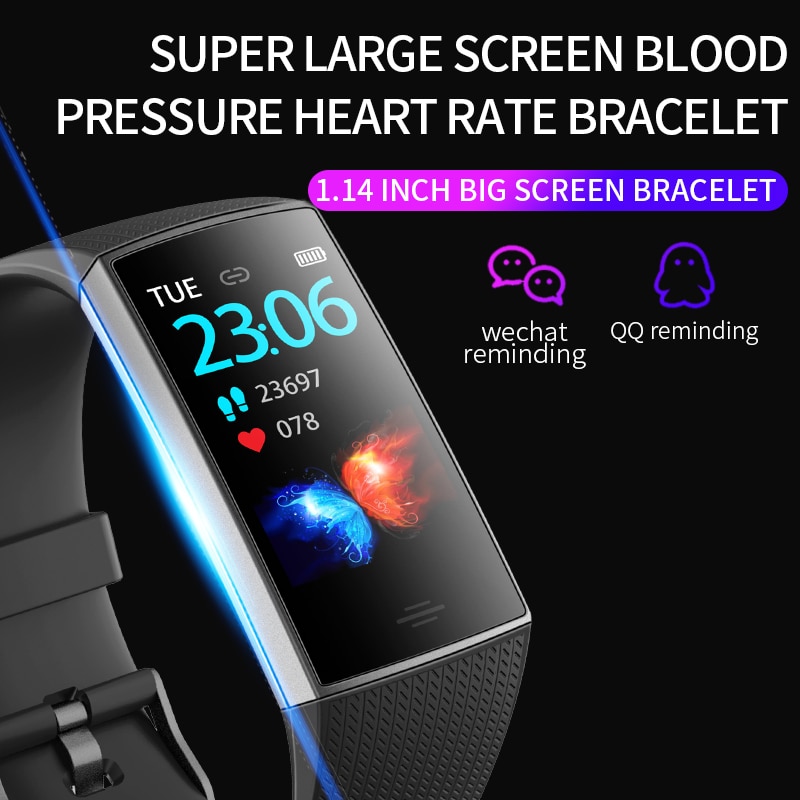 1.14Inch Smart Band Touch Screen Heart Rate Blood Pressure Smart Watch Wristband Waterproof Health Fitness Bracelet Smarthwatch