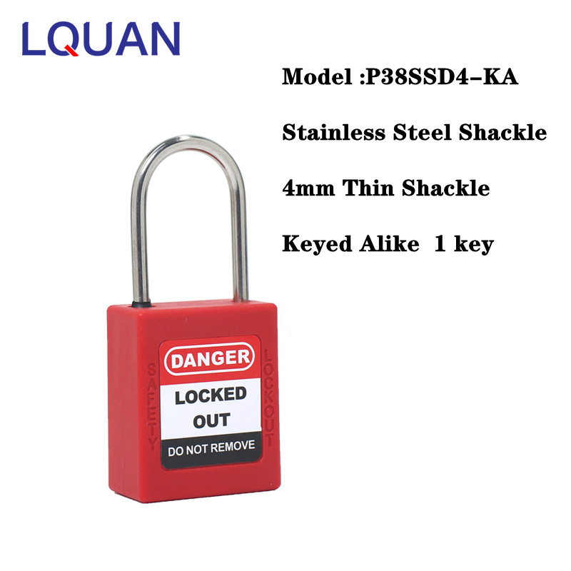 Serrure de sécurité industrielle, toutes sortes de cadenas en plastique ABS, corps LOTO: P38SSD4-KA