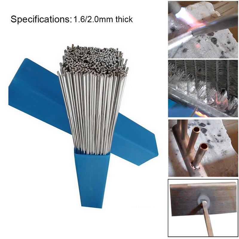 50cm svetsstänger med låg temperatur 1.6/2mm aluminiumsvetselektrod flödeskärna aluminiumelektrod multiverktyg 10/20/30/50 st