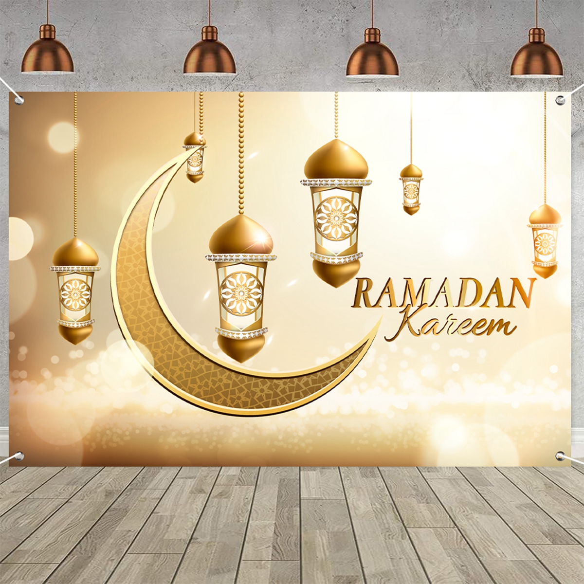Eid Mubarak Backdrops Banner Flag Ramadan Decorations for Home Eid Al Adha Ramadan Kareem Islamic Muslim Party Decor Eid Mubarak