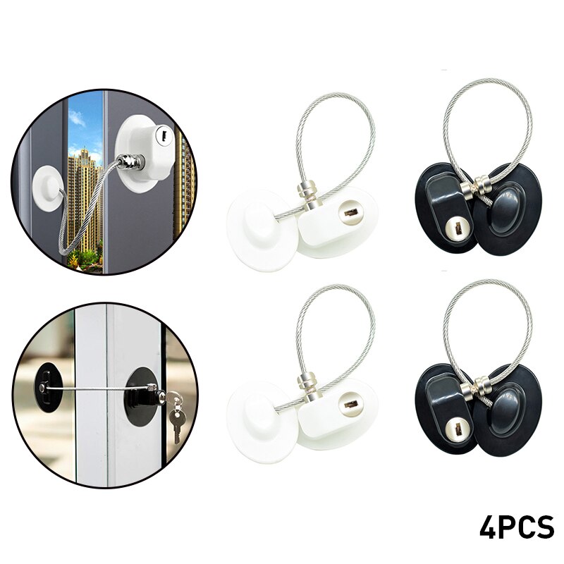 1 pc porta da janela restrictor segurança do bebê bloqueio de cabo de segurança catch fio porta de aço inoxidável limite bloqueio proteção crianças