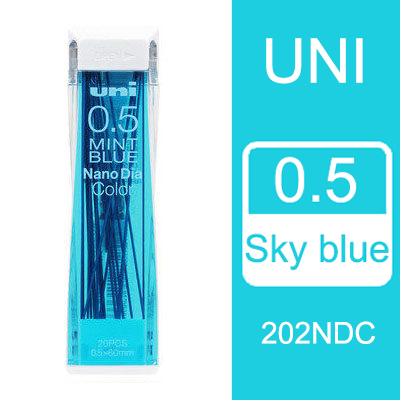 Japan uni nano dia farve 0.5-202 ndc farvet mekanisk blyant fører genopfyldning 0.5mm skriveartikler 202 ndc: Himmelblå