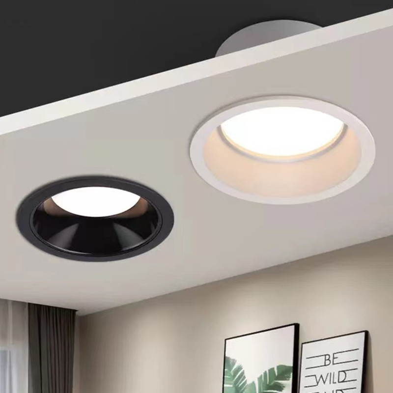 LED Recessed Downlight GU10 MR16 Round Replacement Aluminum Kit Fitting Mounting Ceiling Spotlights Lamp Socket Holder Fixtures