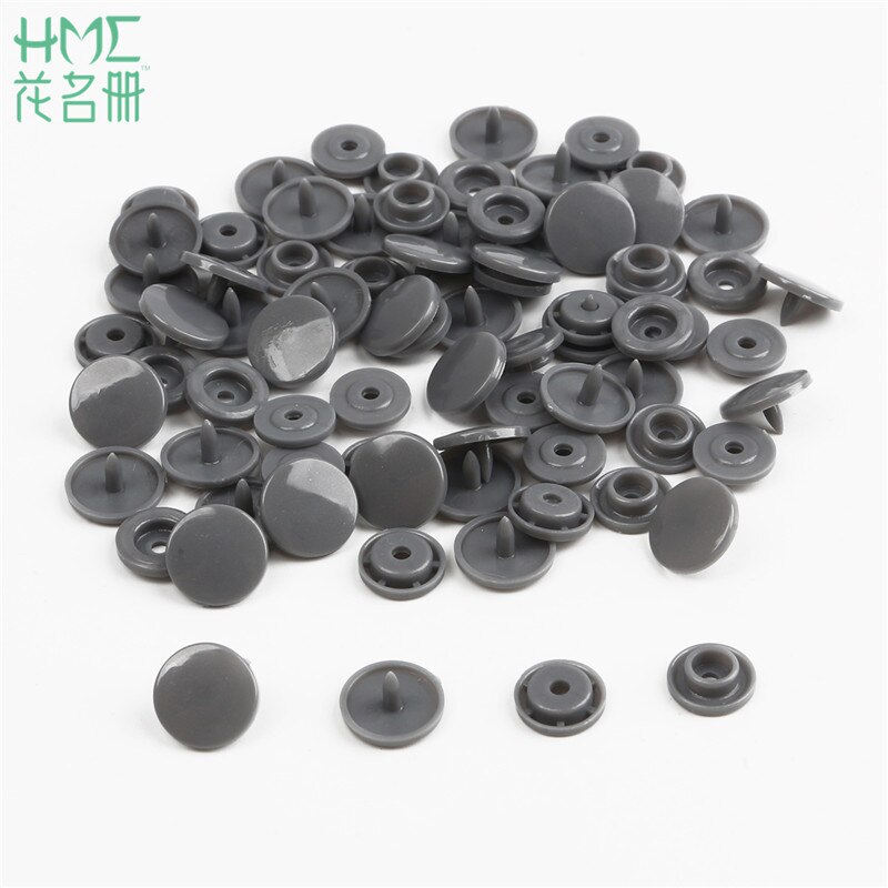 Lowest Price 50 Sets Baby Resin Snap Buttons T5 12mm Plastic Snaps Clothing Accessories Press Stud Fasteners Clips Scrapbooking: Dark Grey