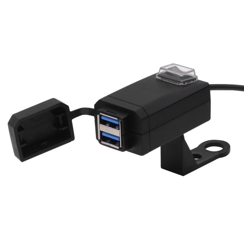 Motorfiets usb-opladeradapter  dc 12v dubbele usb-autolader met schakelaar sigarettenaanstekeraansluiting universeel voor telefoon buiten