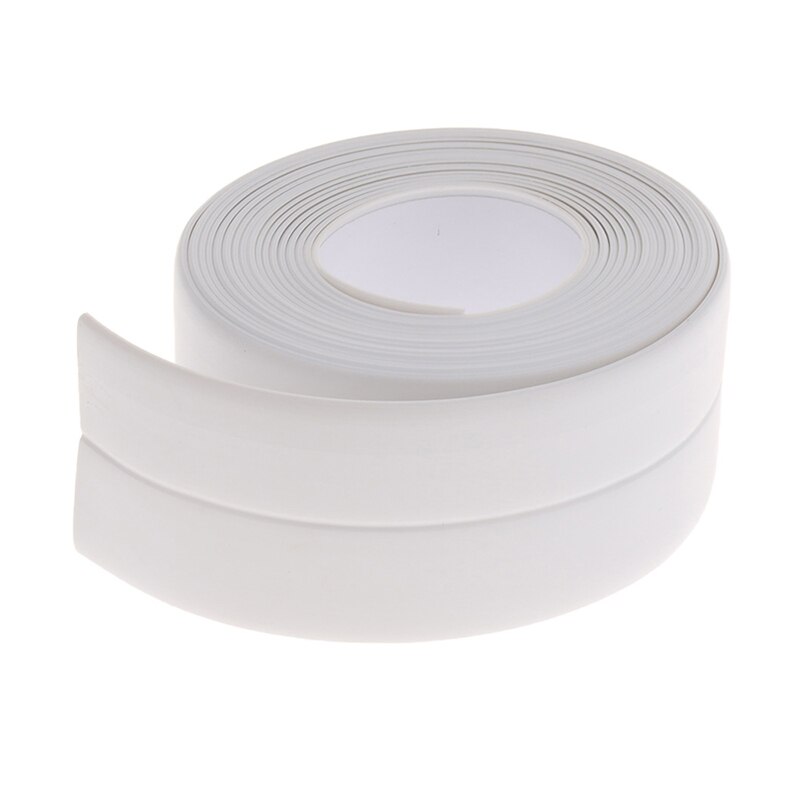 Kalefateren Strip Kit Tape Voor Bad Zelfklevende Afdichtingstape Voor Keuken Aanrecht Badkamer Douche Toilet Wastafel Muur Hoek: White