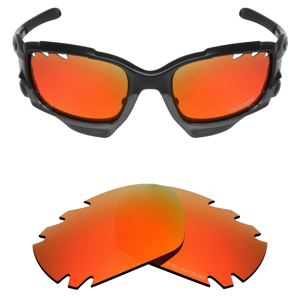 Mryok + polariseret modstå udskiftning af linser til oakley kæbeben ventilerede solbriller ildrød