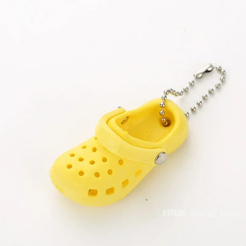 Simulation Mini EVA Hole Shoes Keychain Pendants Colorful Croc Shoe Charms For DIY Car Key Bag School Bag Backpack: Orange