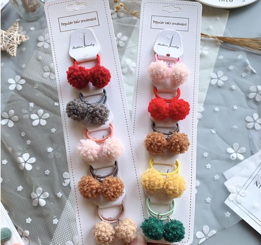 20 stuks/set kinderen pluche haarelastiekjes touw ballen geruite knoop peuters elastische haarband hoofdband baby staart haar meisjes accessoires: B -20 stuks