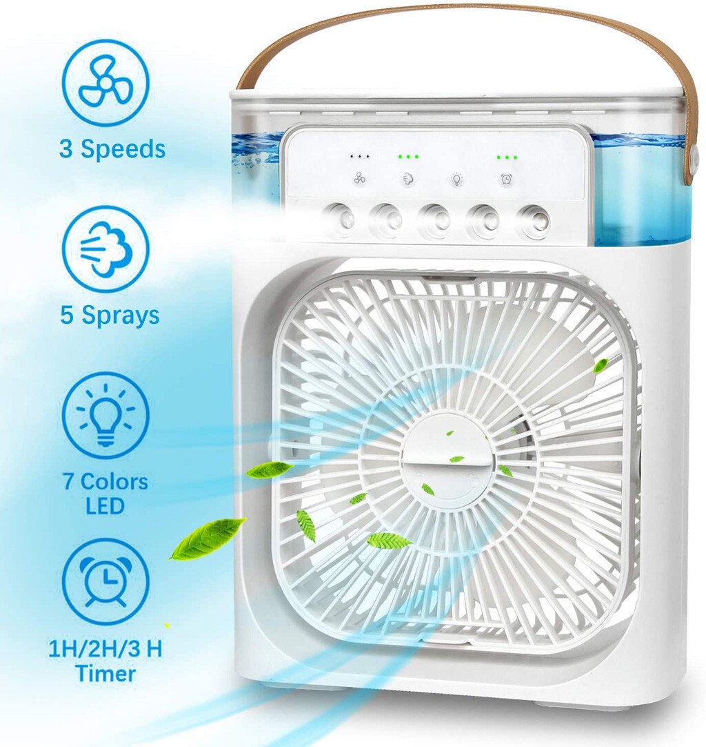 mini portable Air Conditioner Fan Evaporative Air Cooler with 7 Colors LED night Light cooling air-Condition fans for home#gb40