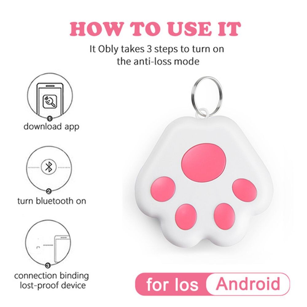 Draadloze Gps Huisdier Tracker, Sleutels Finder En Item Locator, Tot 59ft. Waterbestendig Tracker Anti-Verloren Voor Ios En Android.