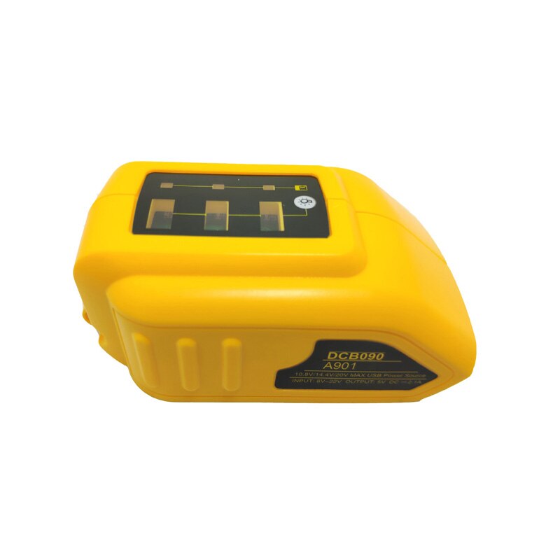 Dual USB DCB090 Adapter Charger Power Supply With LED Work light For Dewalt 14.4V 18V 20V Li-ion Battery Charging Converter: Adapter type B