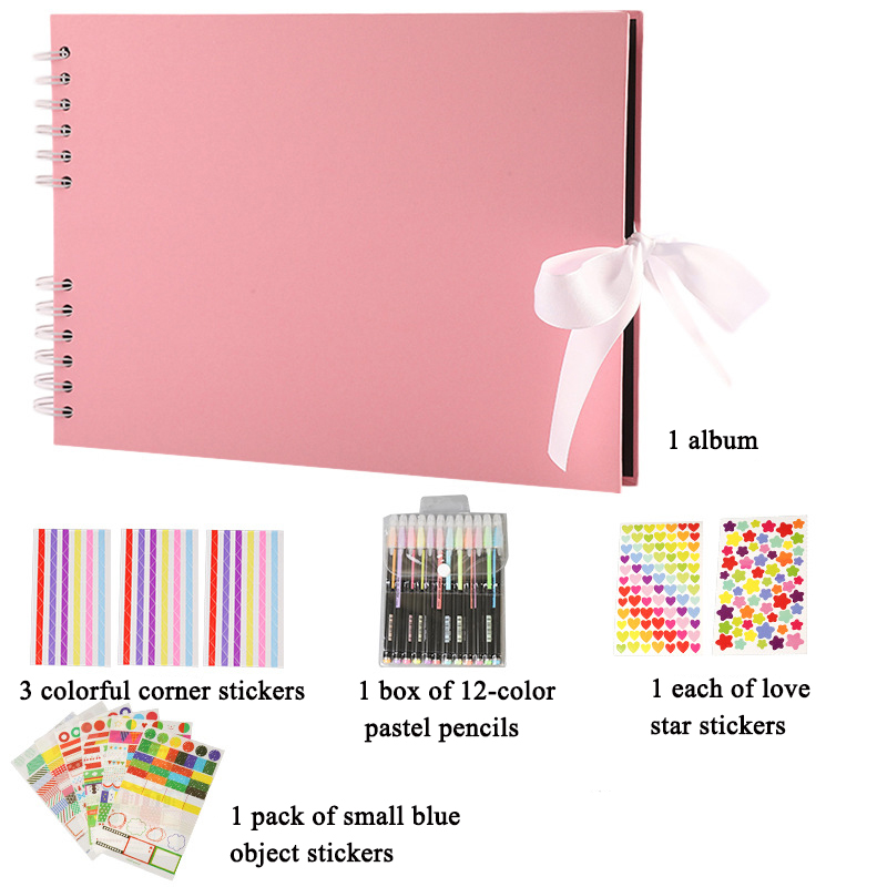 1pc Handmade Collectible Memorial Album DIY Scrapbooking Graffiti Black Card Inserts for Furniture Decoration,Memorials: Red