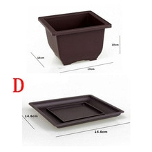 Plastic Flower Pots Balcony Square Basin Home Bonsai Plant Bowl Nursery Planter: 4