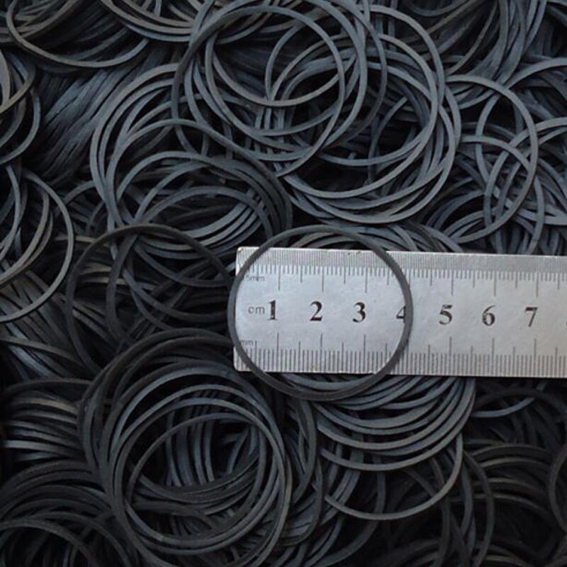 Black Color 500 pcs/ Pack 40mm Black Rubber Band Elastic Office School