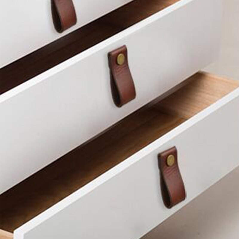 Handmade Leather Pull Handle Europe Style Soft Minimalist Door Cupboard Drawer Kitchen Cabinet Dresser Knobs Furniture Hardware