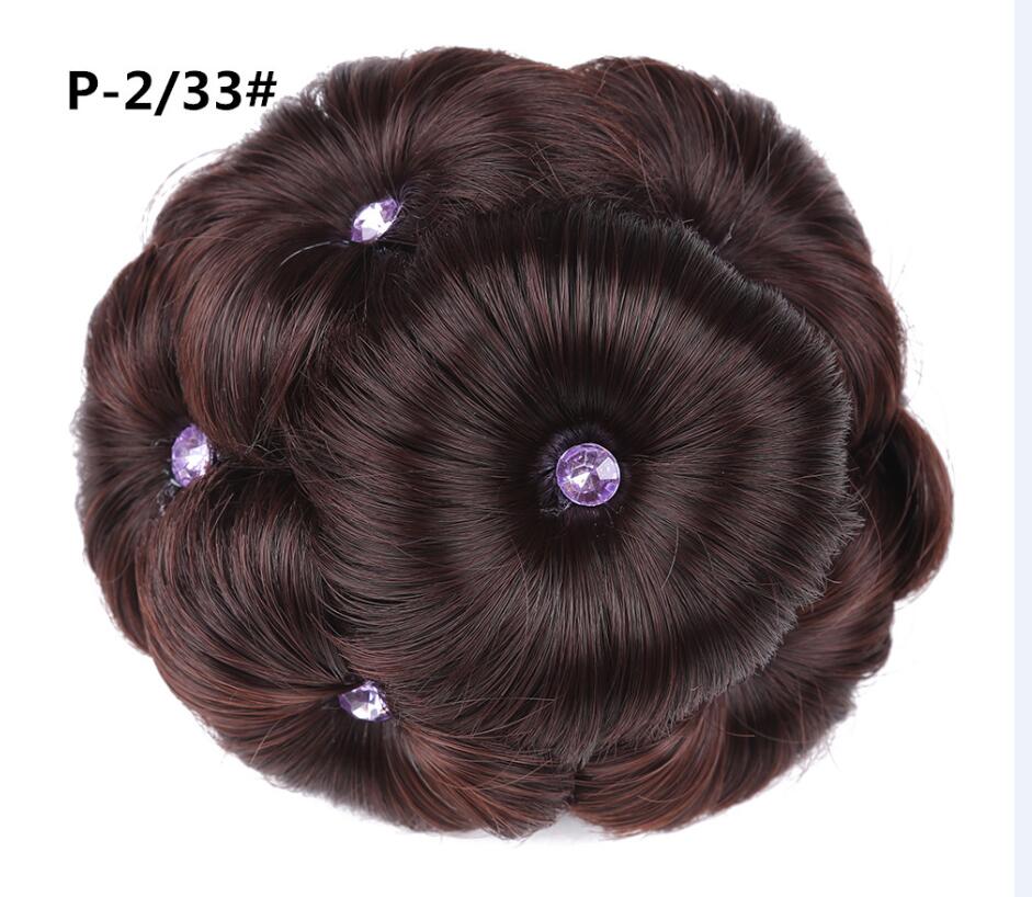 Golden Beauty Women's Synthetic Hair Curly Chignon With Plactic Comb Bride Wedding Clip In Hairpiece Extensions: #33