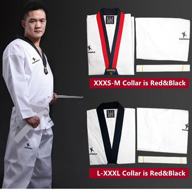 Best taekwondo uniform for child adult karate dubok WTF ITF cotton breathable fitness sport Suit Tae Kwon Do clothes