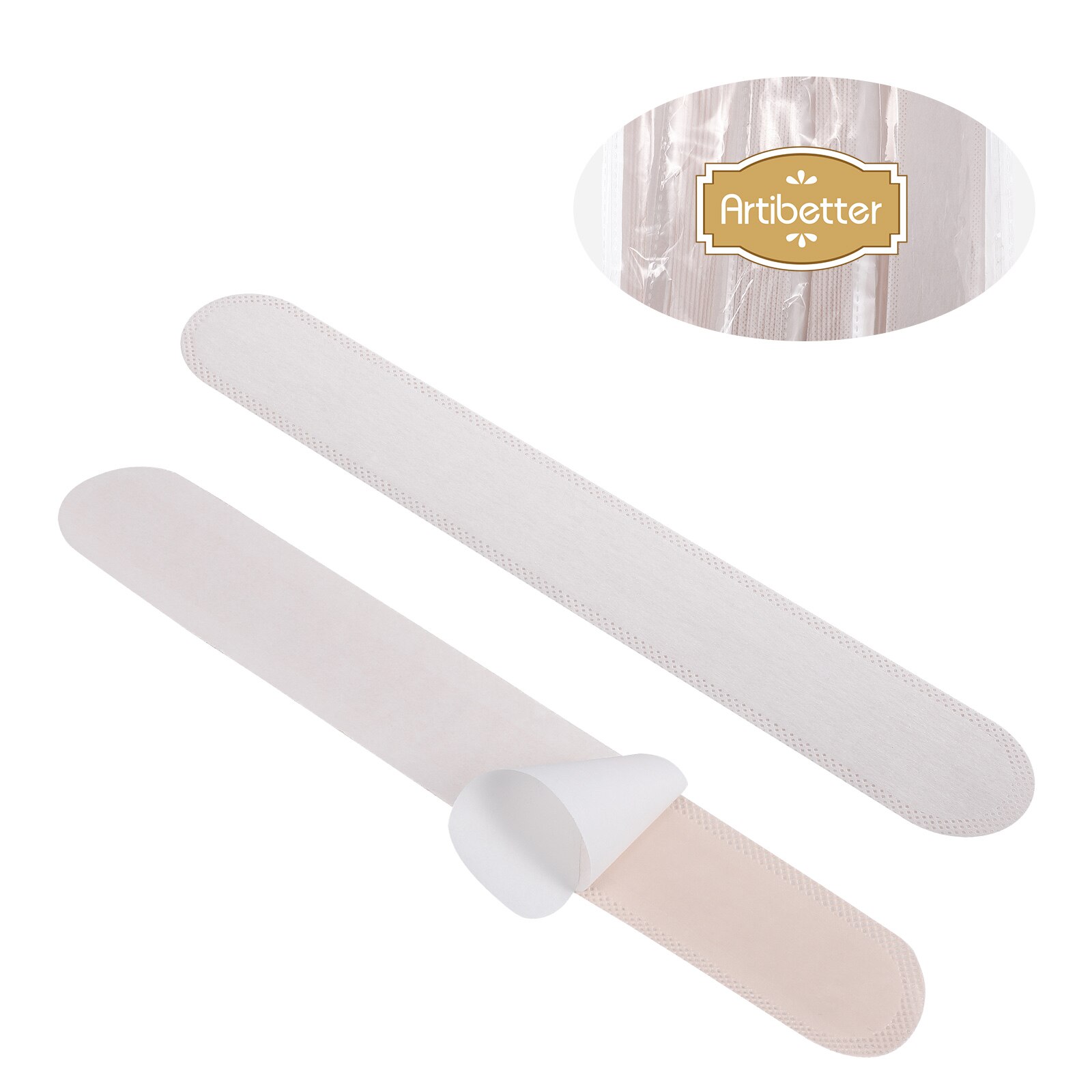 Artibetter 50 pcs disposable collar sweatband sweat absorbing hat pads caps dust guard tape (white)